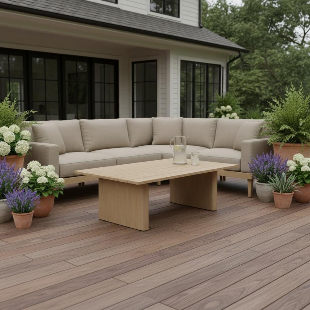 48" Natural Aluminum Outdoor Coffee Table HomeRoots