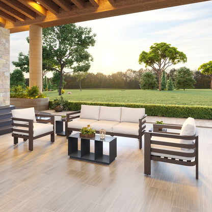 36" Charcoal Aluminum Outdoor Coffee Table HomeRoots