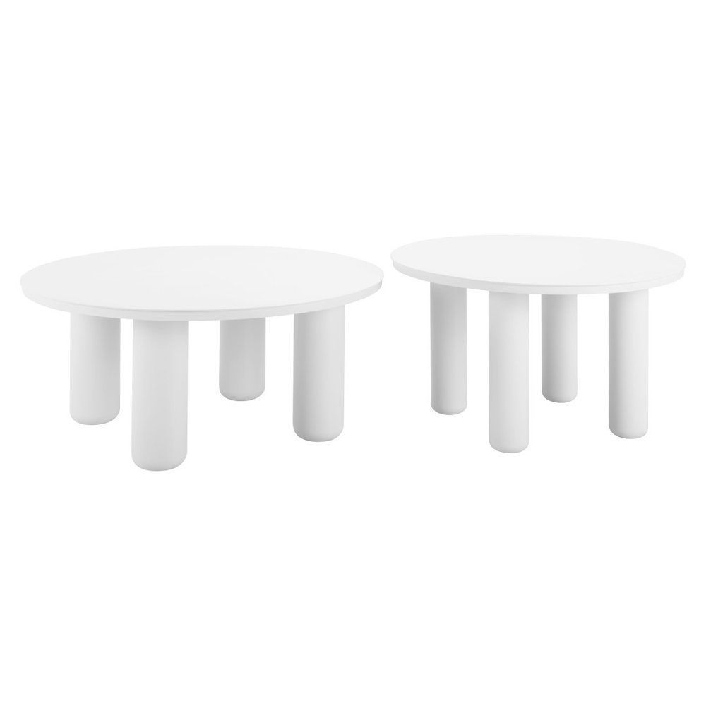 34" White Rounded Aluminum Outdoor Coffee Table HomeRoots