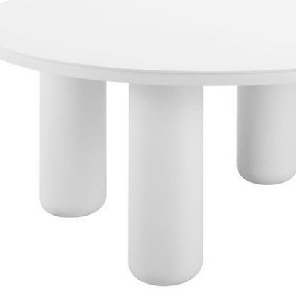 34" White Rounded Aluminum Outdoor Coffee Table HomeRoots