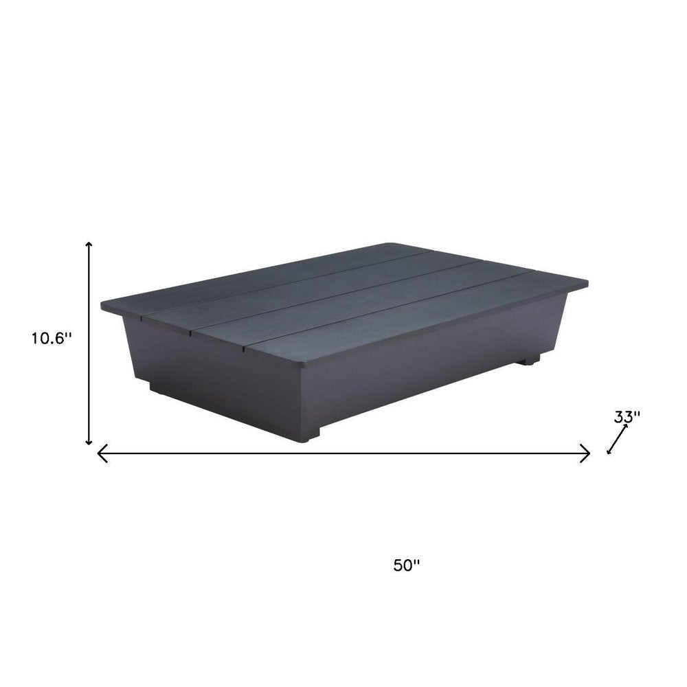 50" Black Aluminum Outdoor Coffee Table HomeRoots