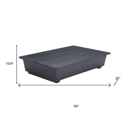 50" Black Aluminum Outdoor Coffee Table HomeRoots