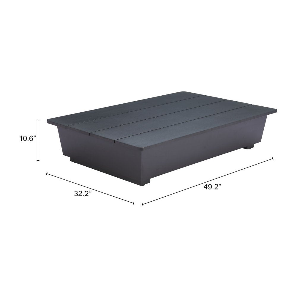 50" Black Aluminum Outdoor Coffee Table HomeRoots