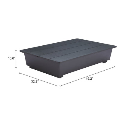 50" Black Aluminum Outdoor Coffee Table HomeRoots