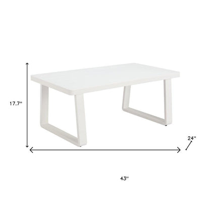 43" White Aluminum Outdoor Coffee Table HomeRoots