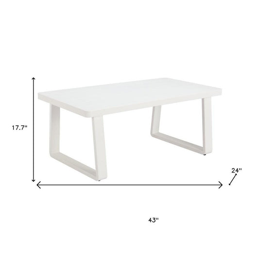 43" White Aluminum Outdoor Coffee Table HomeRoots
