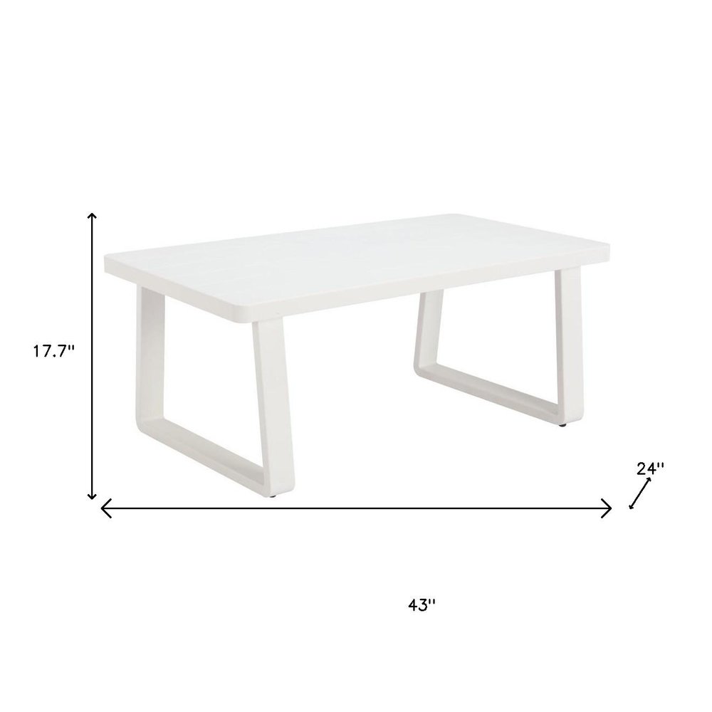 43" White Aluminum Outdoor Coffee Table HomeRoots