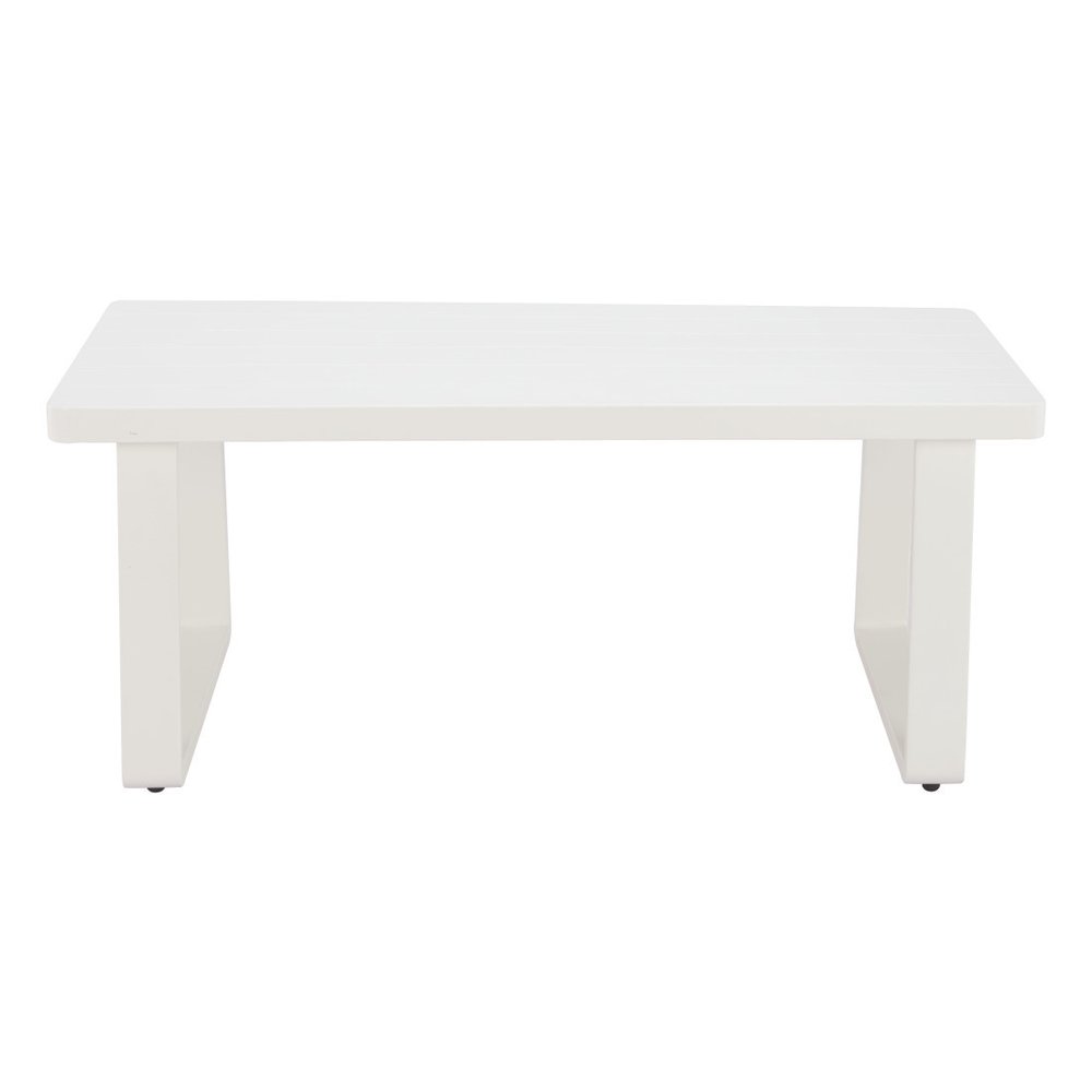 43" White Aluminum Outdoor Coffee Table HomeRoots