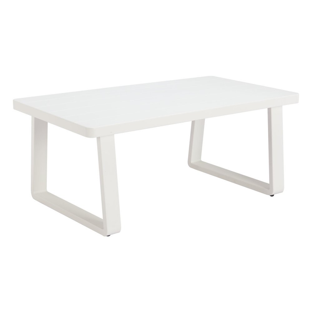 43" White Aluminum Outdoor Coffee Table HomeRoots
