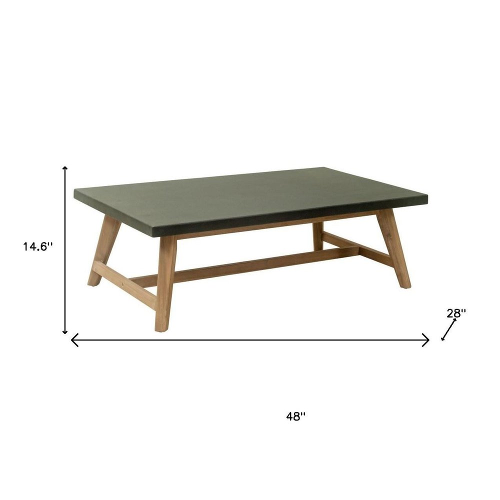 48" Dark Gray Concrete Outdoor Coffee Table HomeRoots