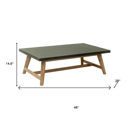 48" Dark Gray Concrete Outdoor Coffee Table HomeRoots