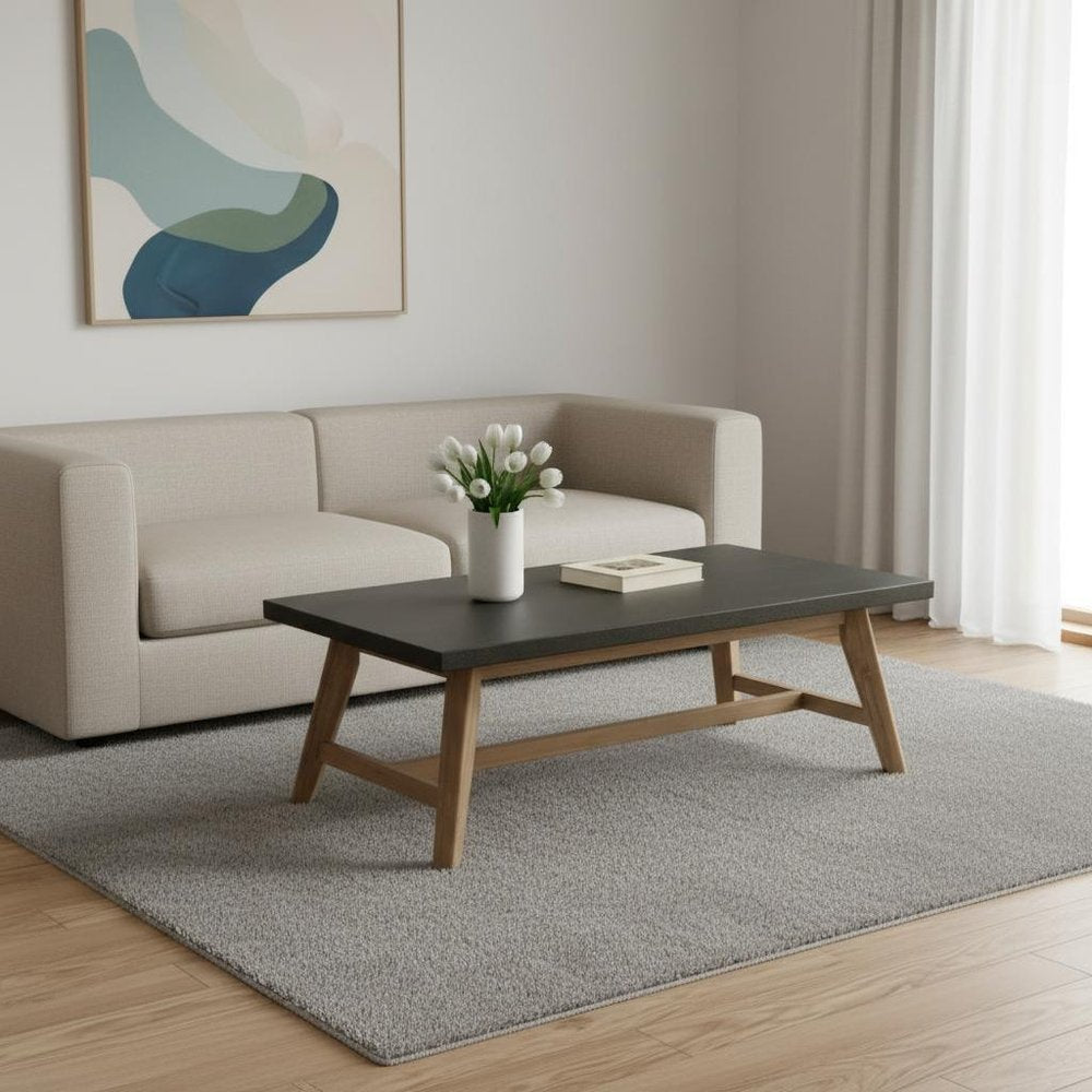 48" Dark Gray Concrete Outdoor Coffee Table HomeRoots