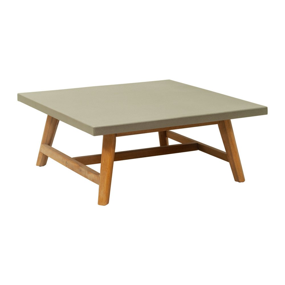 36" Gray Concrete Outdoor Coffee Table HomeRoots