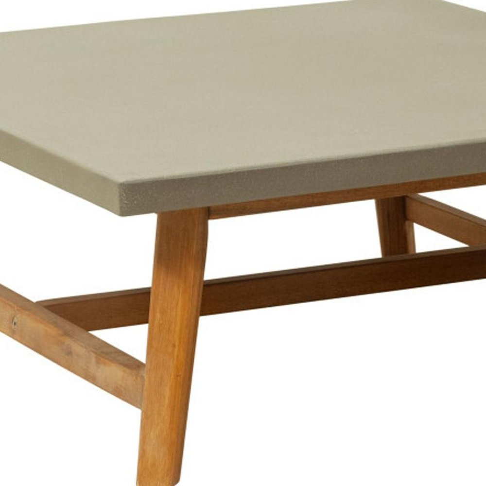 36" Gray Concrete Outdoor Coffee Table HomeRoots