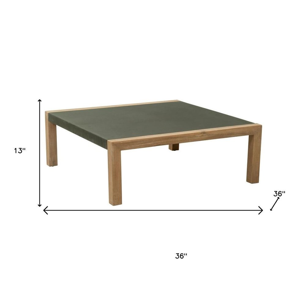 36" Gray Square Concrete Outdoor Coffee Table HomeRoots