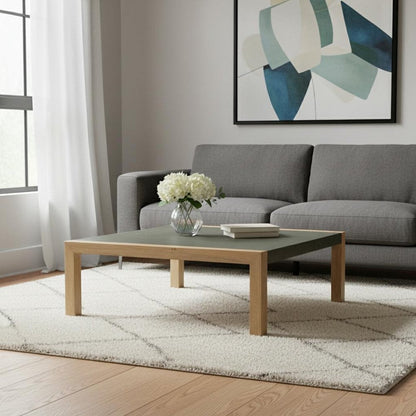 36" Gray Square Concrete Outdoor Coffee Table HomeRoots