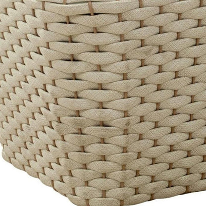 24" Natural And White Square Solid Wood And Wicker Outdoor Coffee Table HomeRoots
