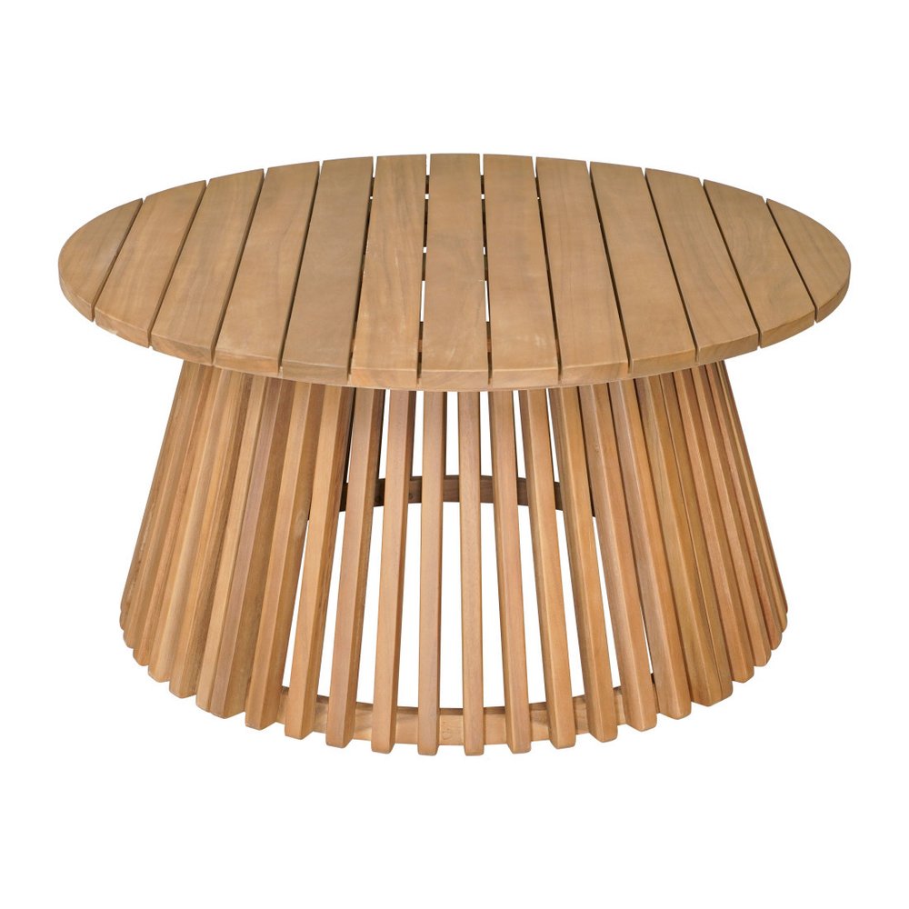 32" Natural Rounded Solid Wood Outdoor Coffee Table HomeRoots