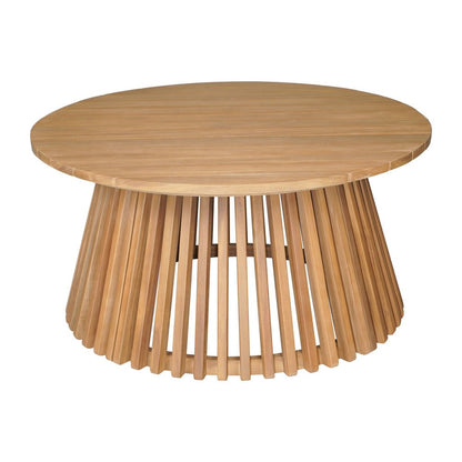 32" Natural Rounded Solid Wood Outdoor Coffee Table HomeRoots