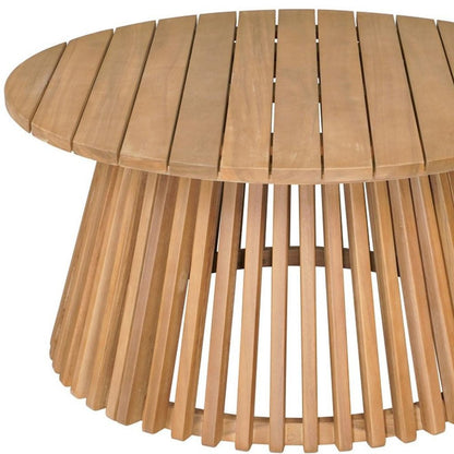 32" Natural Rounded Solid Wood Outdoor Coffee Table HomeRoots
