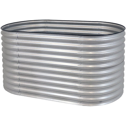 32" X 63" Silver Metal Oval Raised Garden Bed HomeRoots