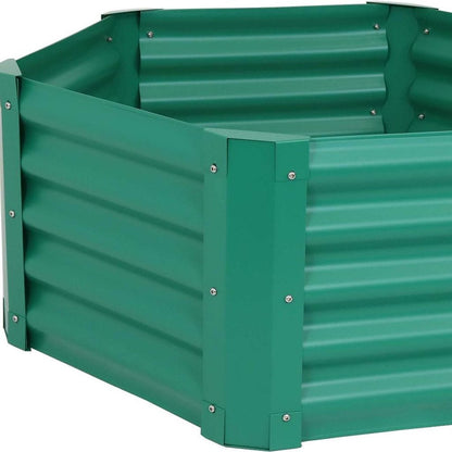 16" X 41" Green Steel Hexagon Planter Box HomeRoots