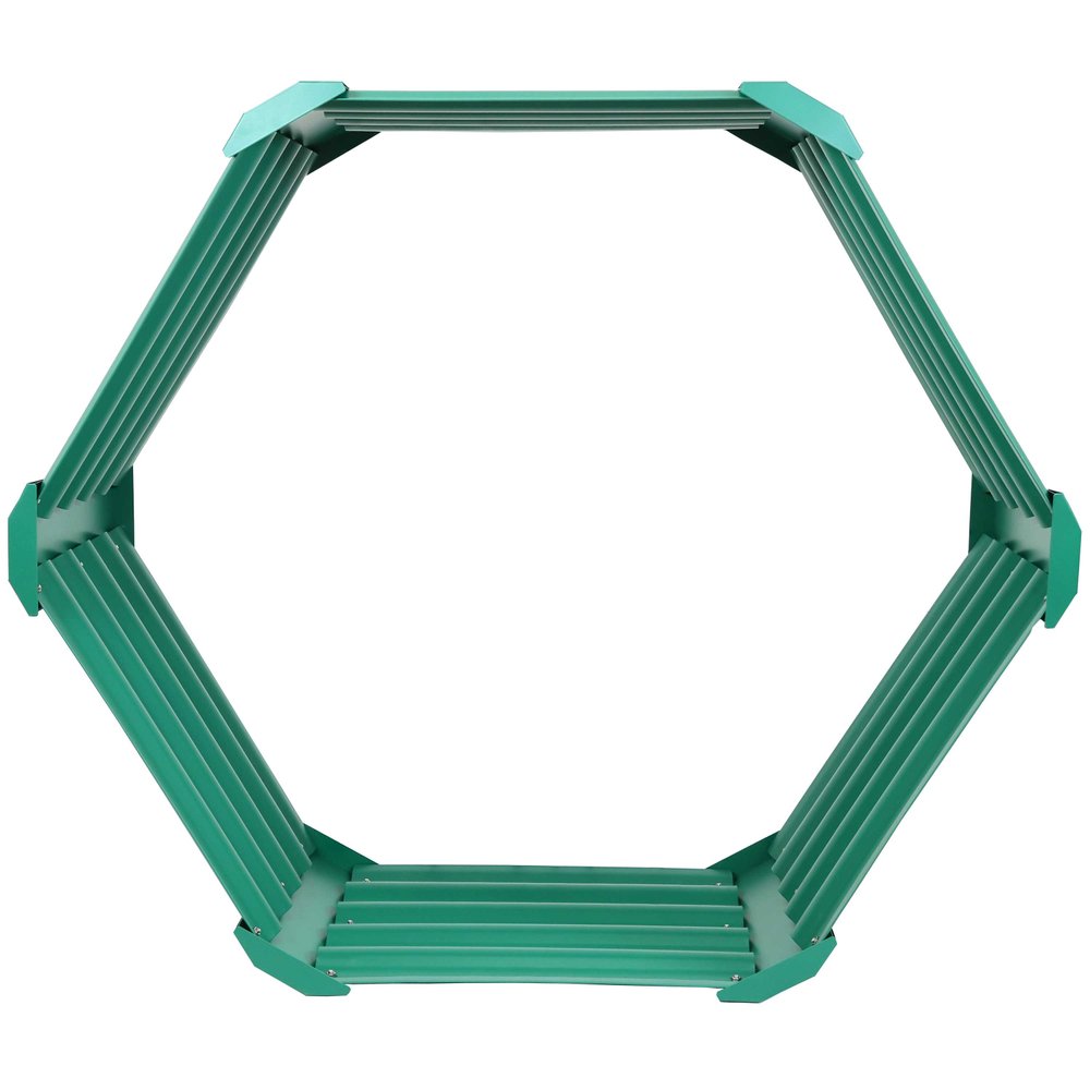 16" X 41" Green Steel Hexagon Planter Box HomeRoots