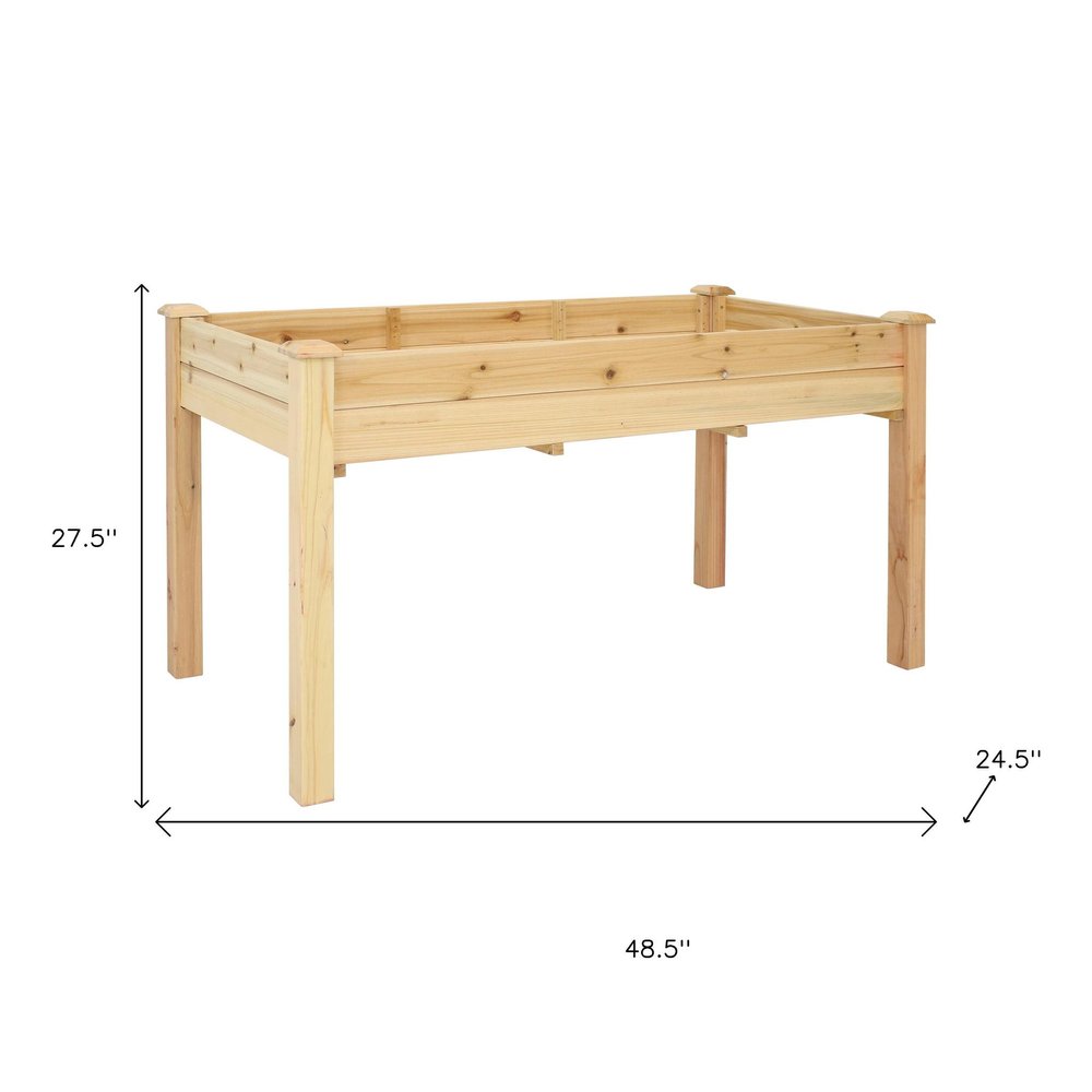 49" X 25" Natural Rectangular Raised Garden Bed — view 8