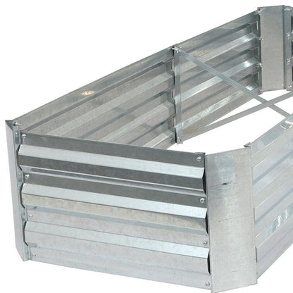 12" X 60" Silver Steel L Shape Raised Garden Bed HomeRoots