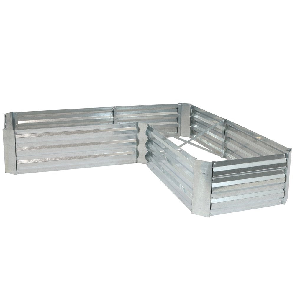 12" X 60" Silver Steel L Shape Raised Garden Bed — view 6