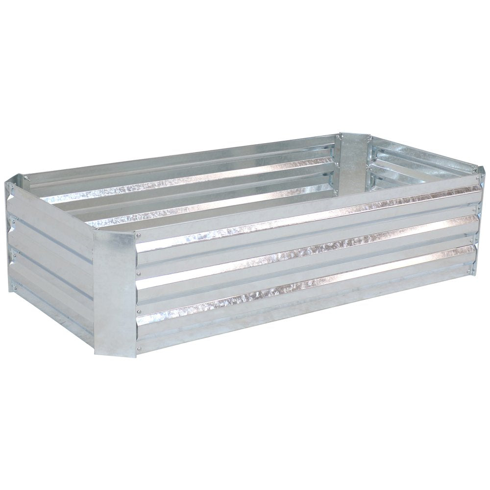 12" X 48" Silver Metal Rectangular Raised Garden Bed HomeRoots