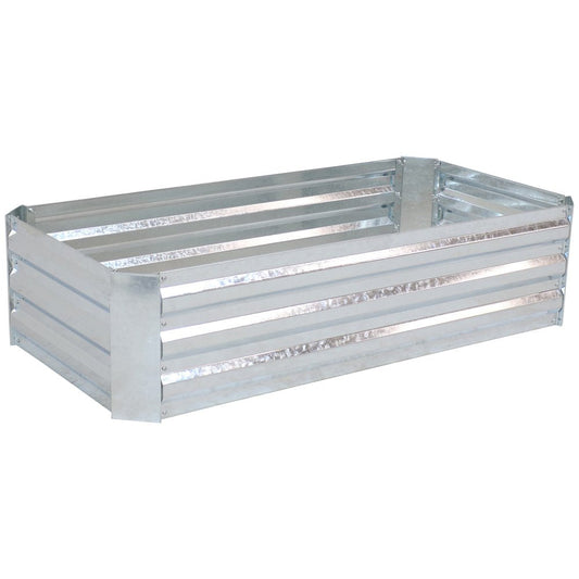 12" X 48" Silver Metal Rectangular Raised Garden Bed HomeRoots