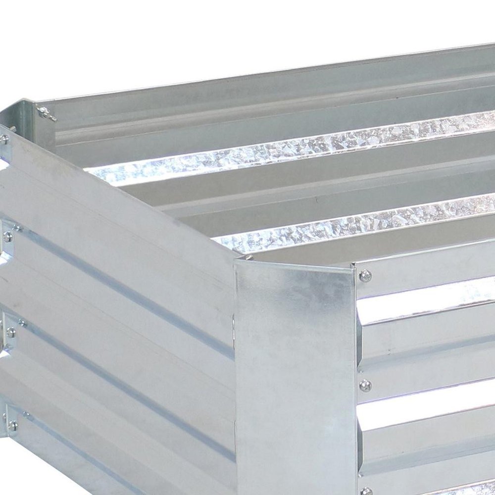 12" X 48" Silver Metal Rectangular Raised Garden Bed HomeRoots