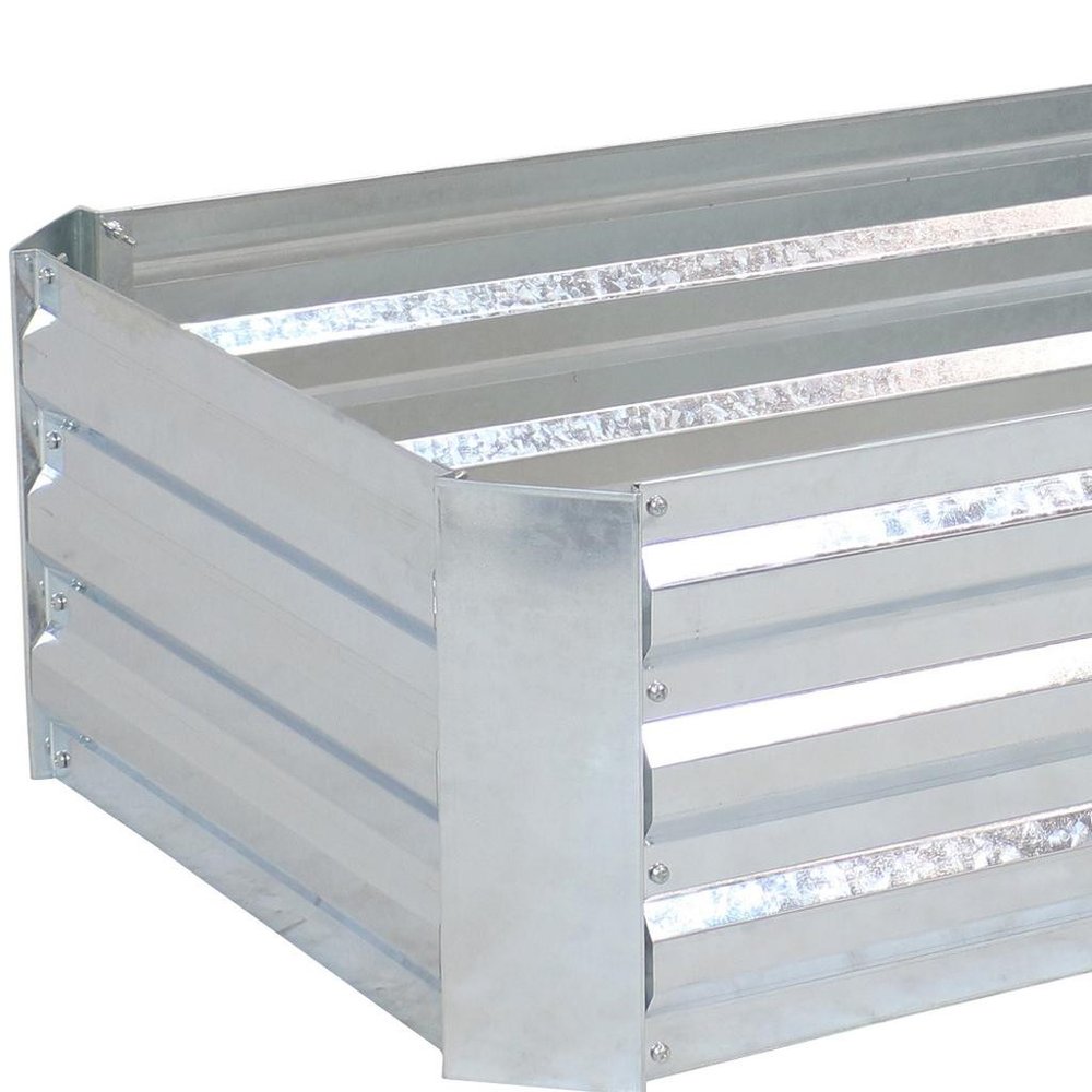 12" X 48" Silver Metal Rectangular Raised Garden Bed HomeRoots