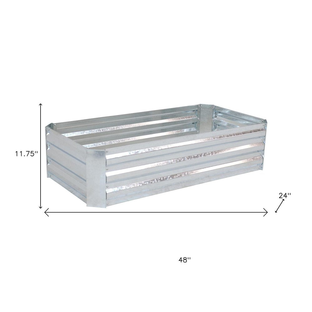 12" X 48" Silver Metal Rectangular Raised Garden Bed HomeRoots