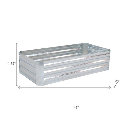 12" X 48" Silver Metal Rectangular Raised Garden Bed HomeRoots