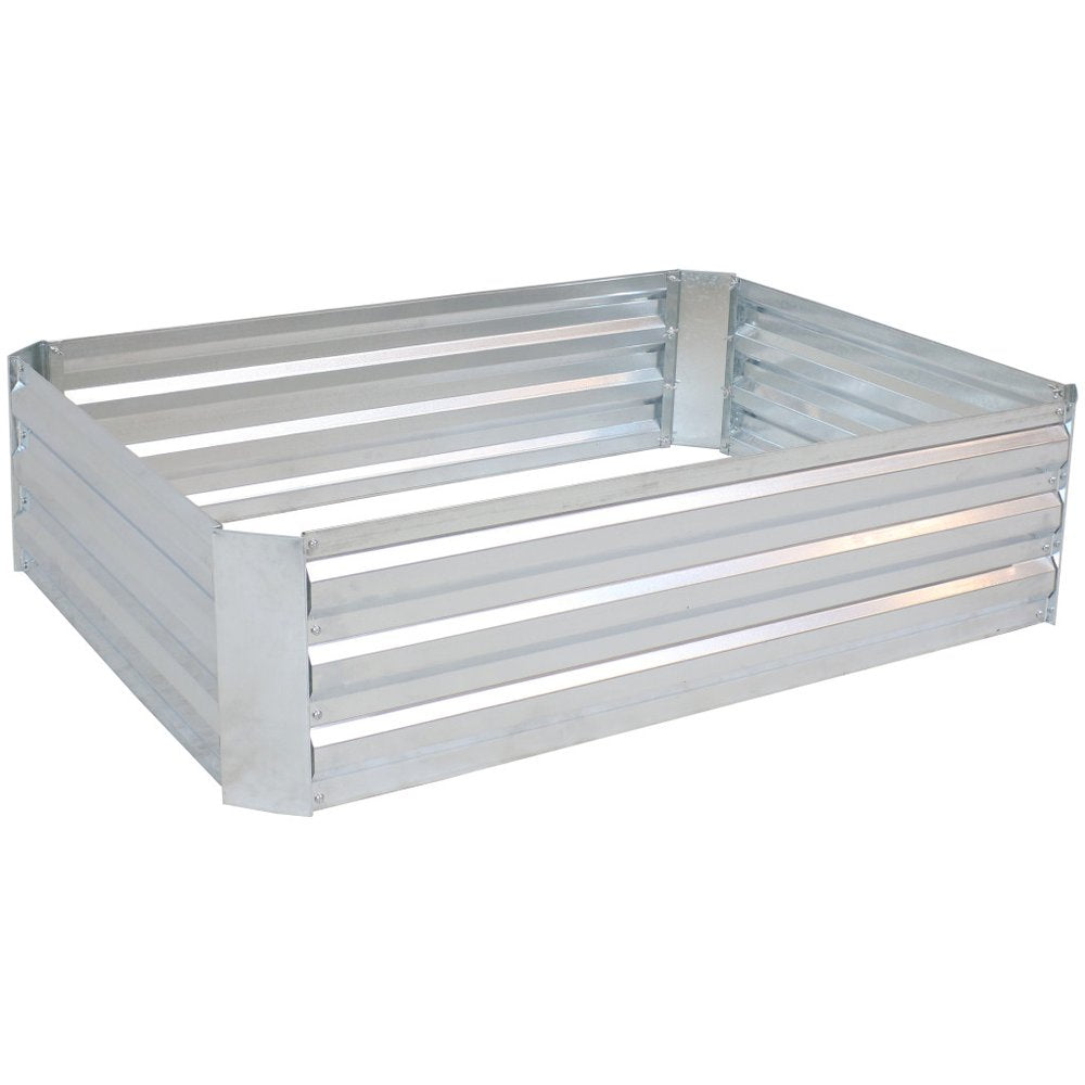 12" X 48" Silver Steel Rectangular Raised Garden Bed HomeRoots