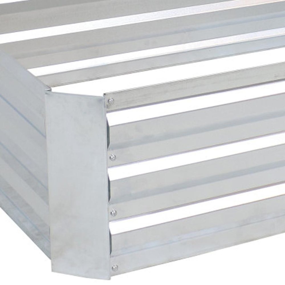 12" X 48" Silver Steel Rectangular Raised Garden Bed HomeRoots