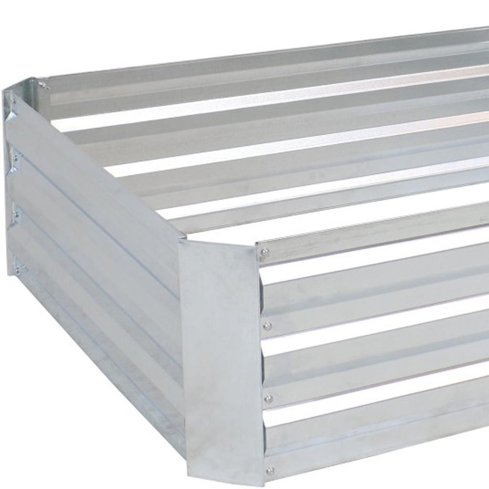 12" X 48" Silver Steel Rectangular Raised Garden Bed HomeRoots