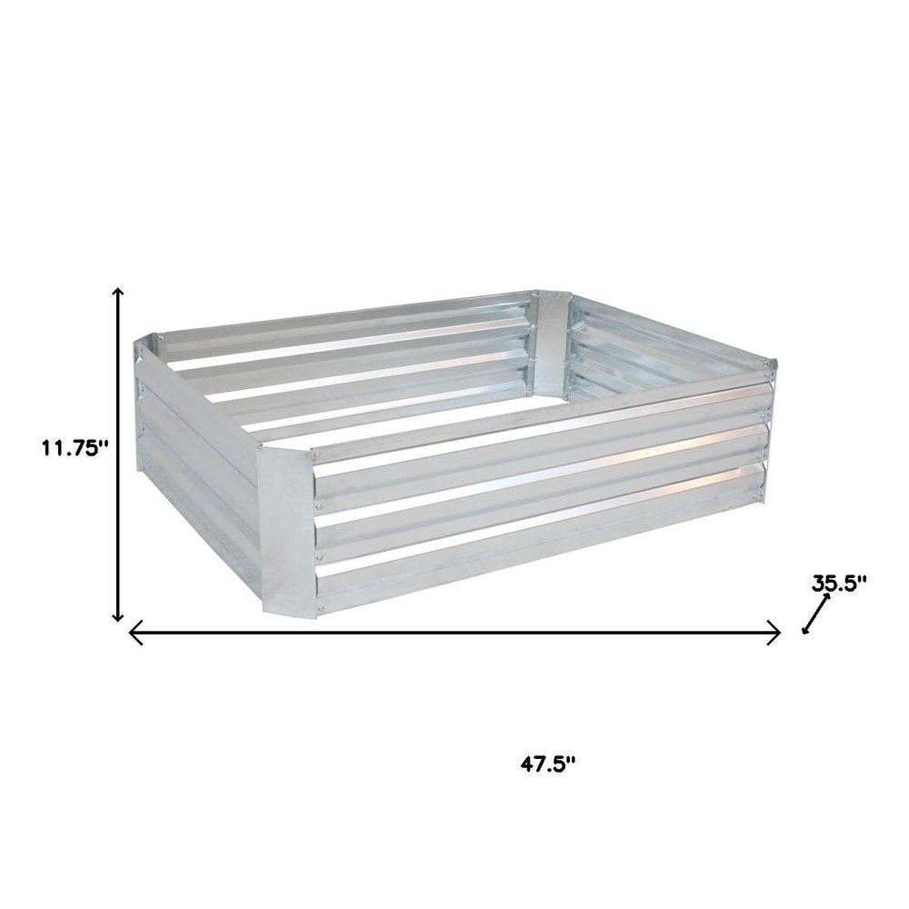 12" X 48" Silver Steel Rectangular Raised Garden Bed HomeRoots