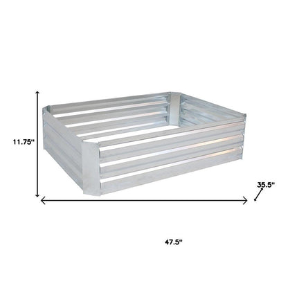 12" X 48" Silver Steel Rectangular Raised Garden Bed HomeRoots