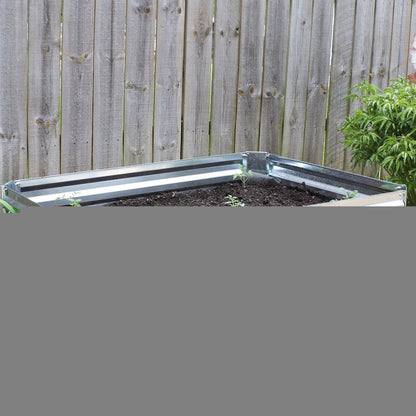 12" X 48" Silver Steel Rectangular Raised Garden Bed HomeRoots