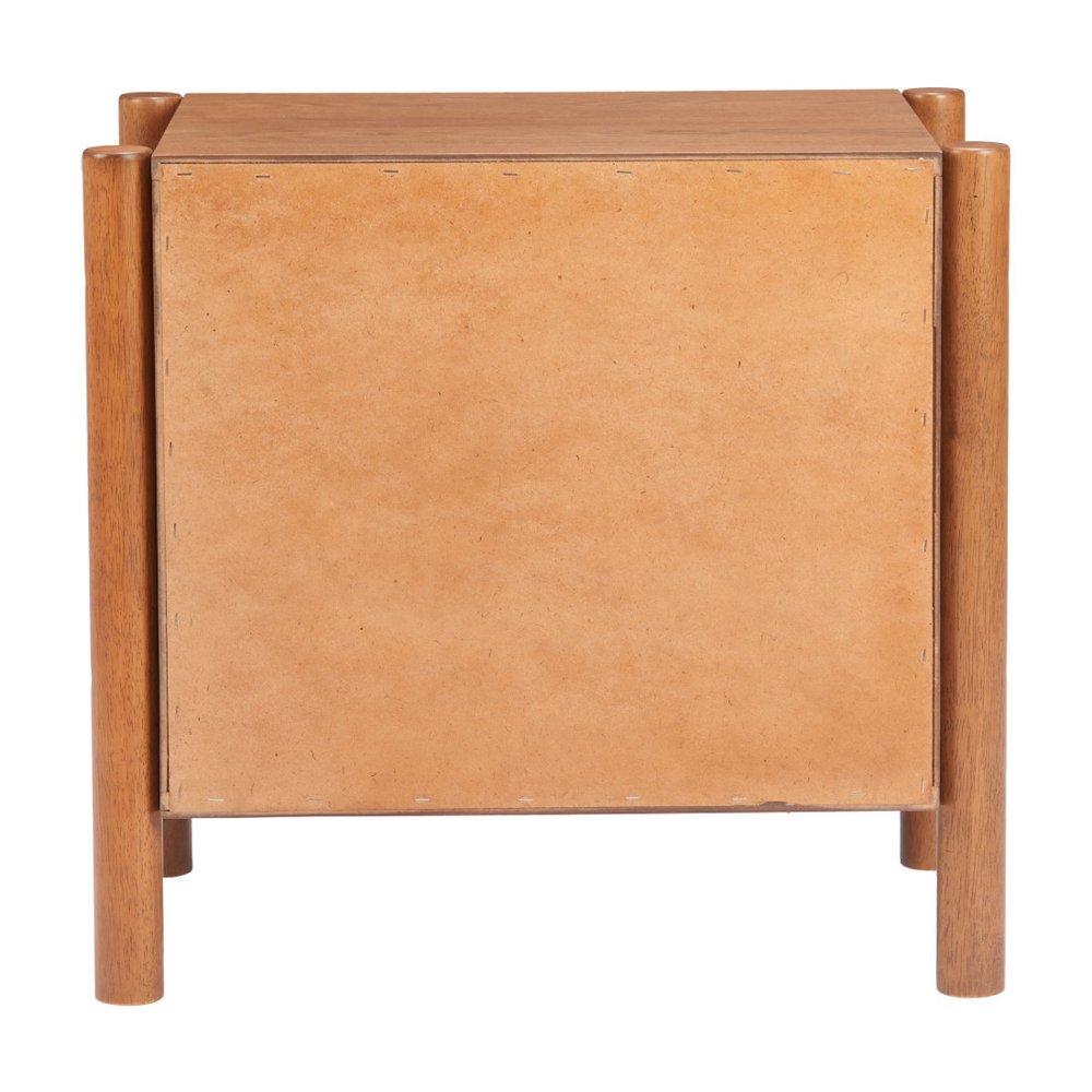 22" Walnut Solid Wood Two Drawer Nightstand HomeRoots