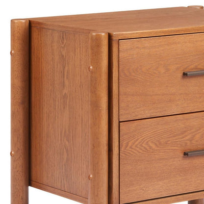 22" Walnut Solid Wood Two Drawer Nightstand HomeRoots