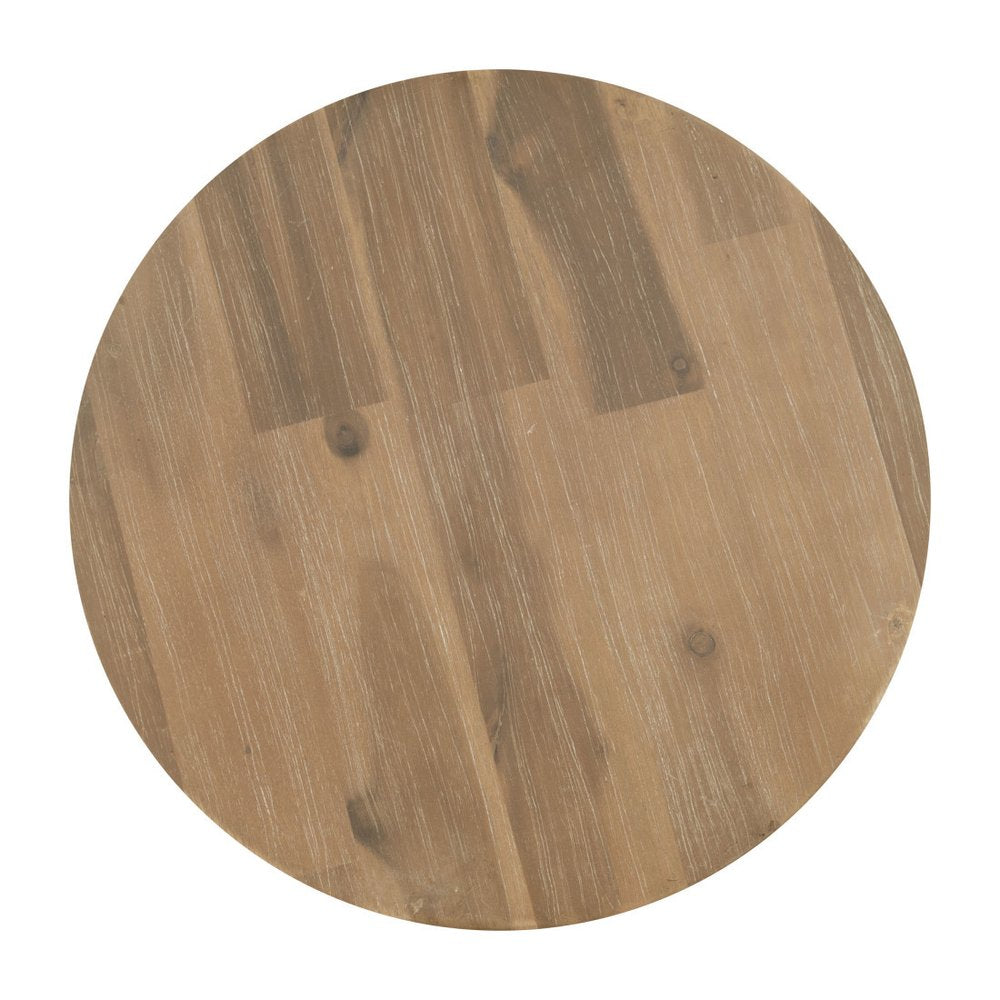 14" Natural Solid Wood Round Outdoor Side Table HomeRoots