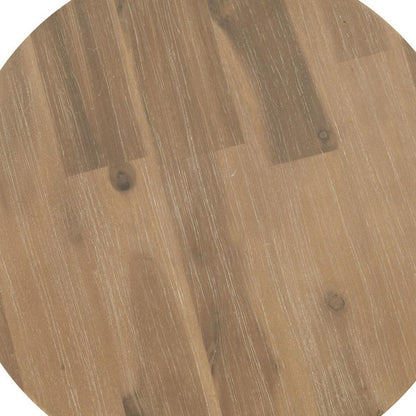 14" Natural Solid Wood Round Outdoor Side Table HomeRoots