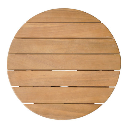 16" Natural Solid Wood Round Outdoor Side Table
