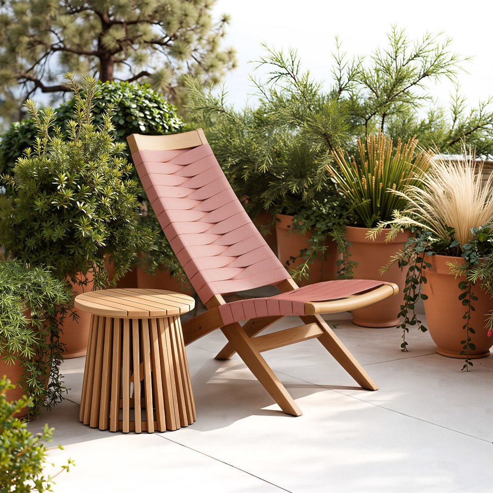16" Natural Solid Wood Round Outdoor Side Table HomeRoots