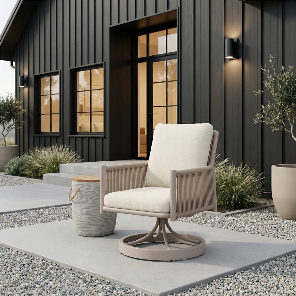 14" Natural and Gray Solid Wood and Faux Concrete Round Outdoor Side Table HomeRoots