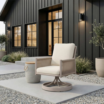 14" Natural and Gray Solid Wood and Faux Concrete Round Outdoor Side Table HomeRoots